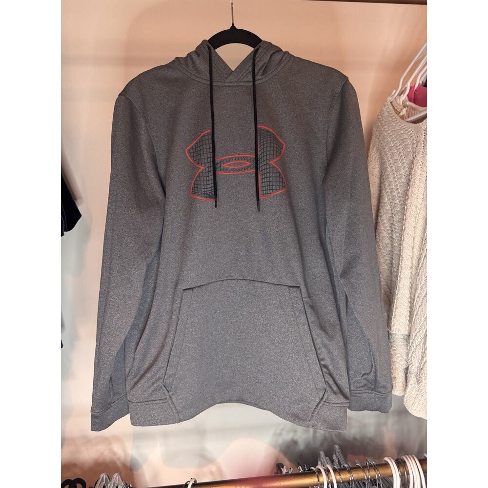 Under Armour Cold Gear Mens Hoodie‎ Pullover Sweatshirt Gray Loose Fit Size M